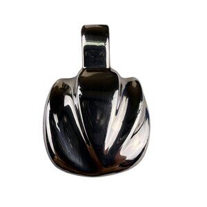 Sterling Silver 925 SSD Israel Artistic Pendant Curved Design Marked Handmade